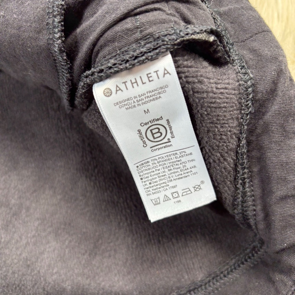 Athleta Women's M Black Cozy Karma Twist Neck Sweatshirt Granola Girl Hiking